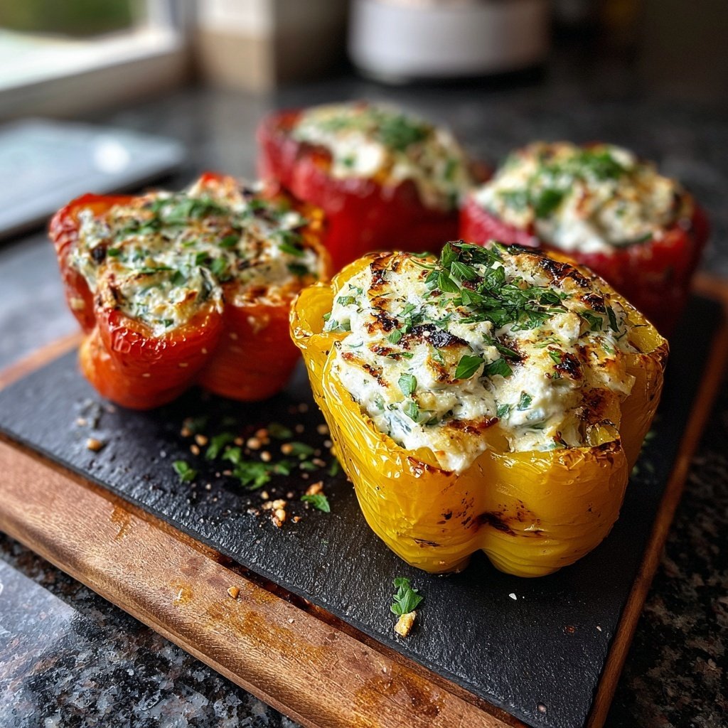 Gegrillte Paprika Mit Kräuterquark