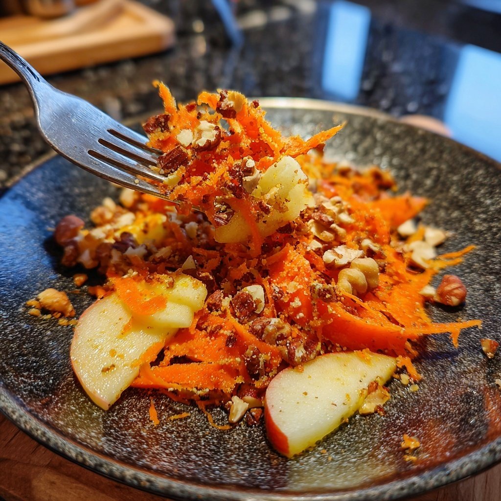 Karotten Salat Mit Apfel Und Nüssen