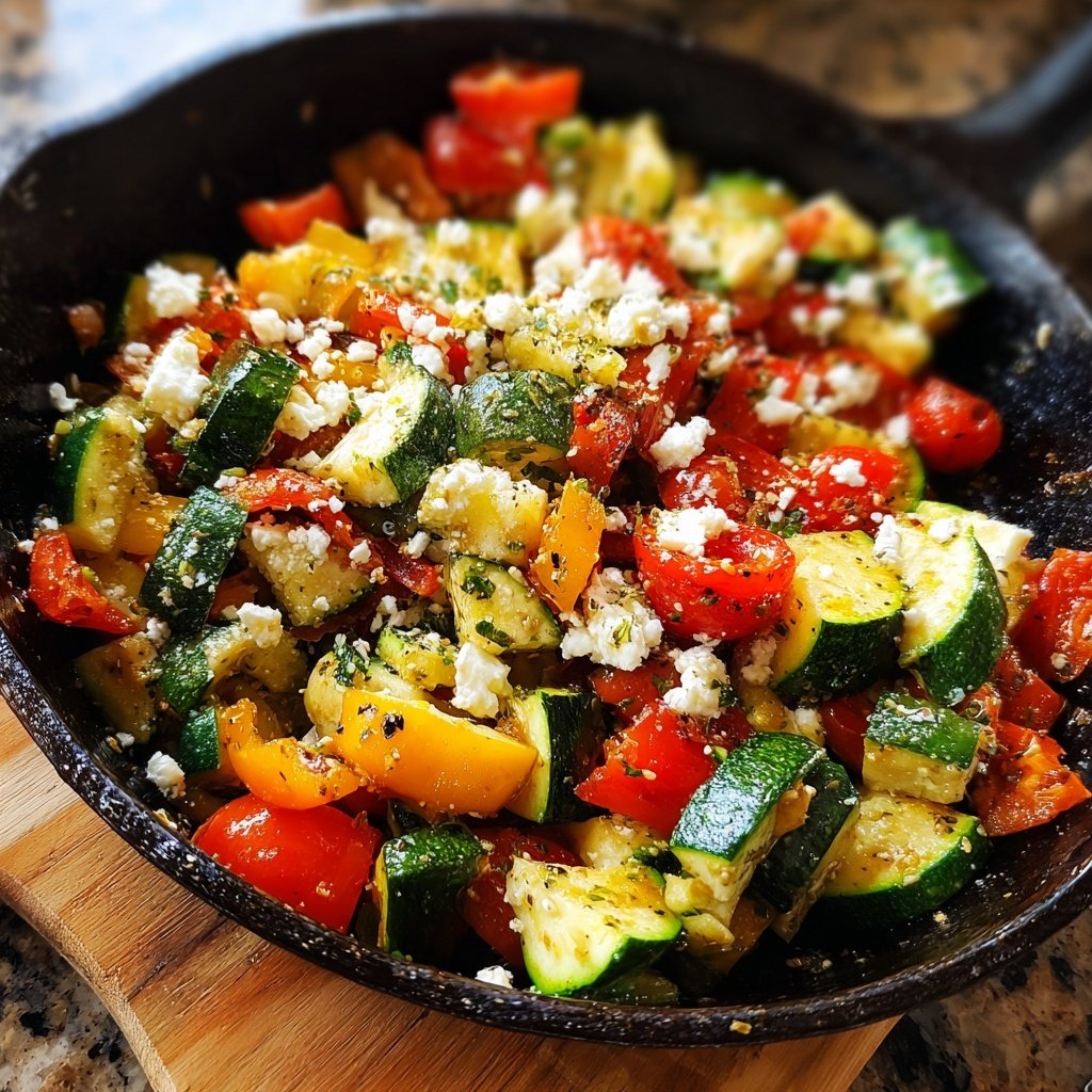 Gesund & Leicht Mediterrane Gemüsepfanne mit Feta