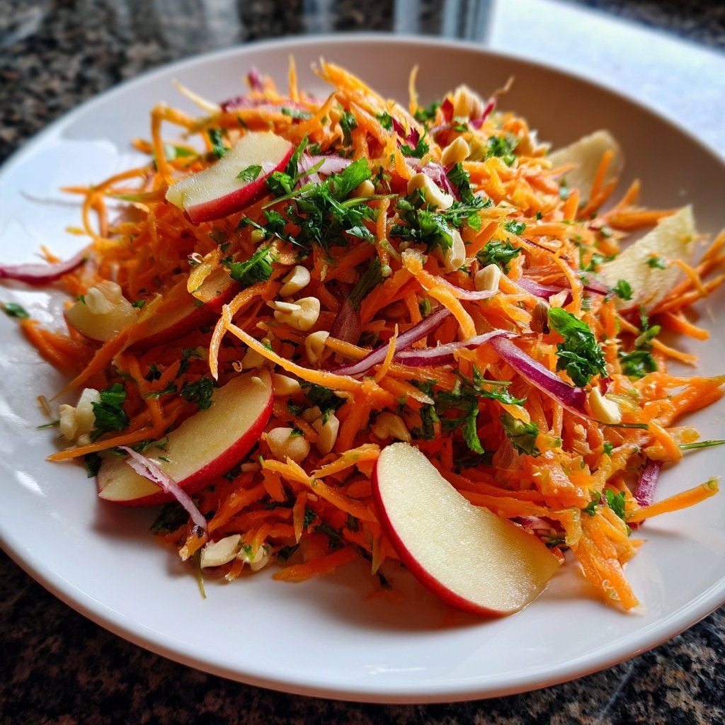 Karotten Salat Mit Apfel Und Nüssen
