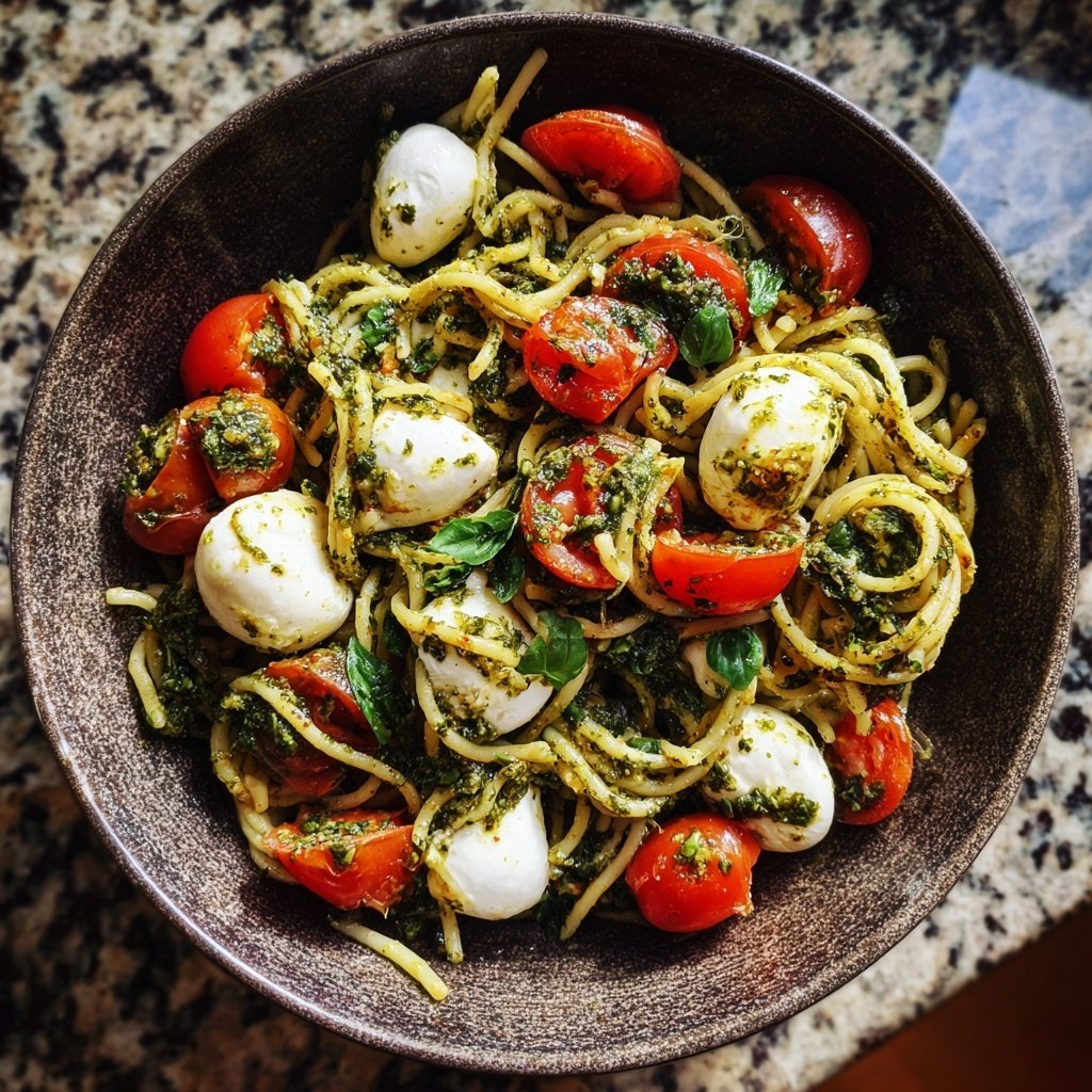 Nudelsalat Mit Pesto Und Mozzarella