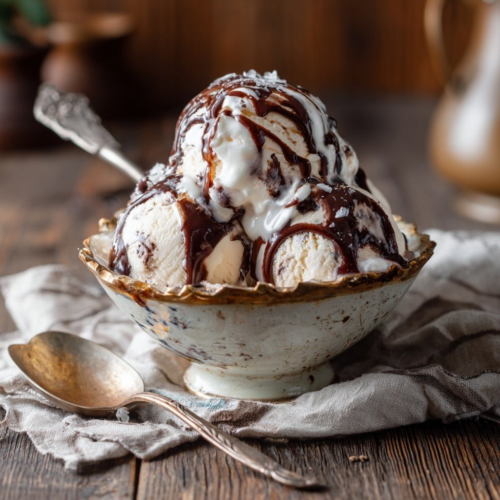 Schokoladen Eis Mit Sahne Selbstgemacht